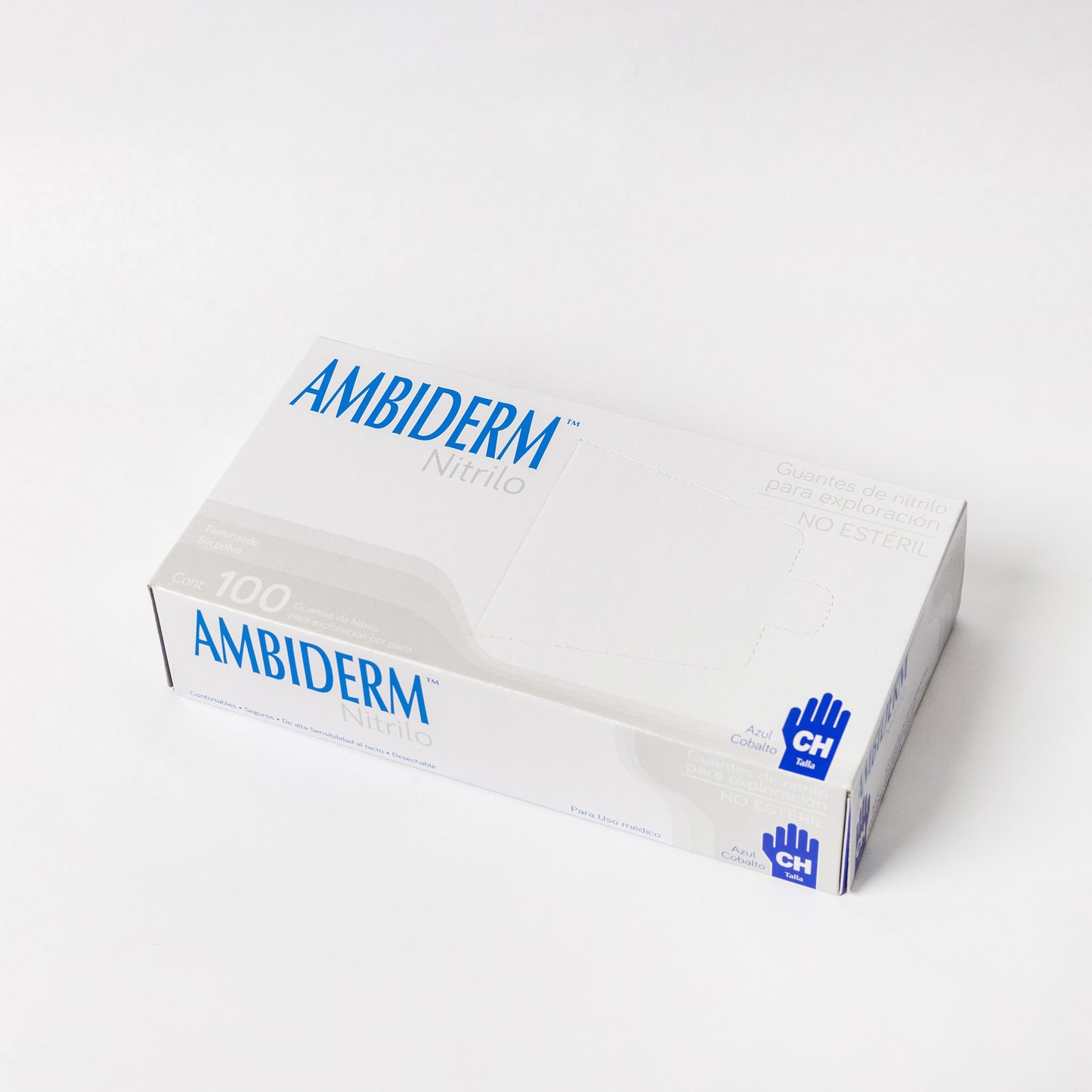 AMBIDERM - GUANTE NITRILO AZUL COBALTO CH C/100
