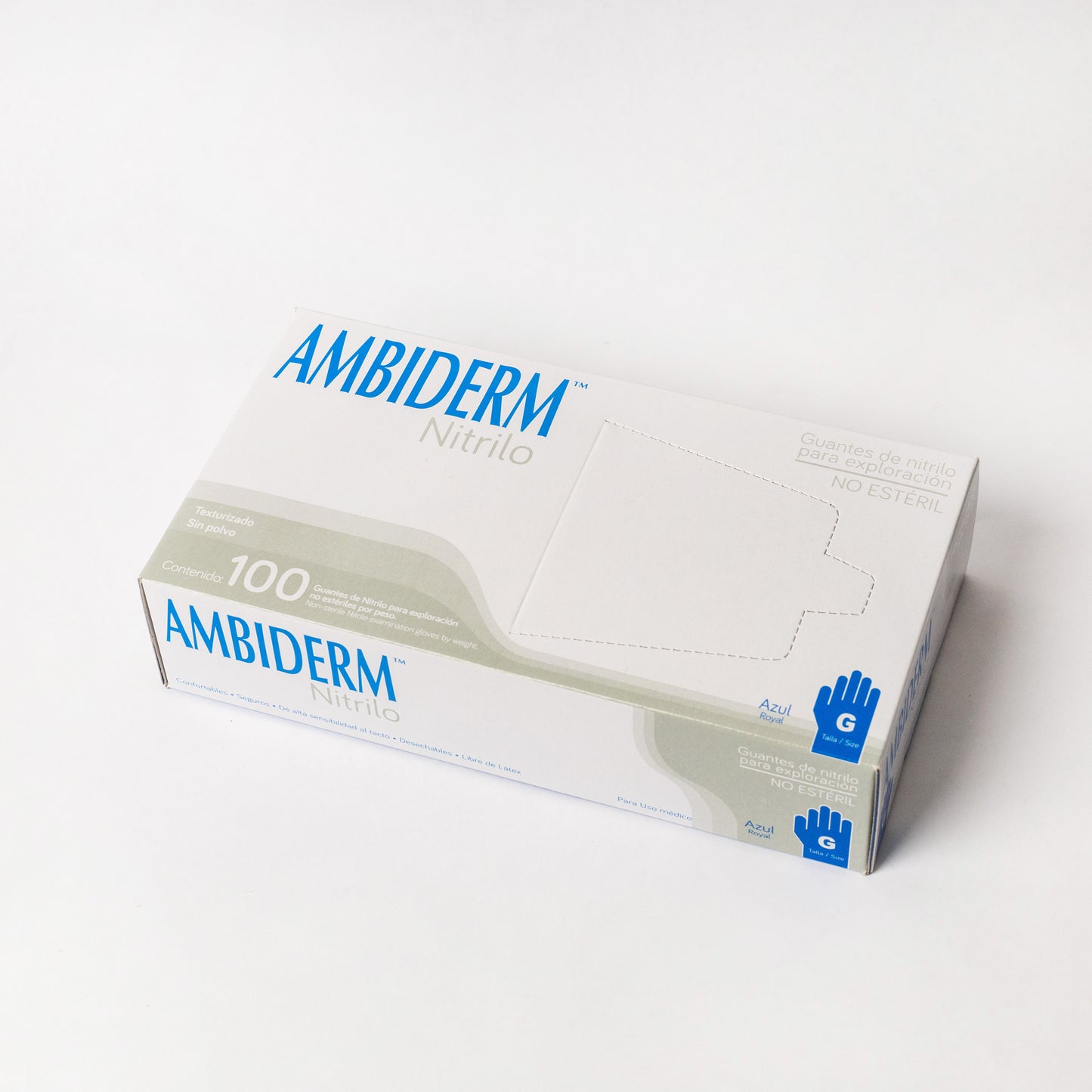 AMBIDERM - GUANTE NITRILO AZUL ROYAL G C/100