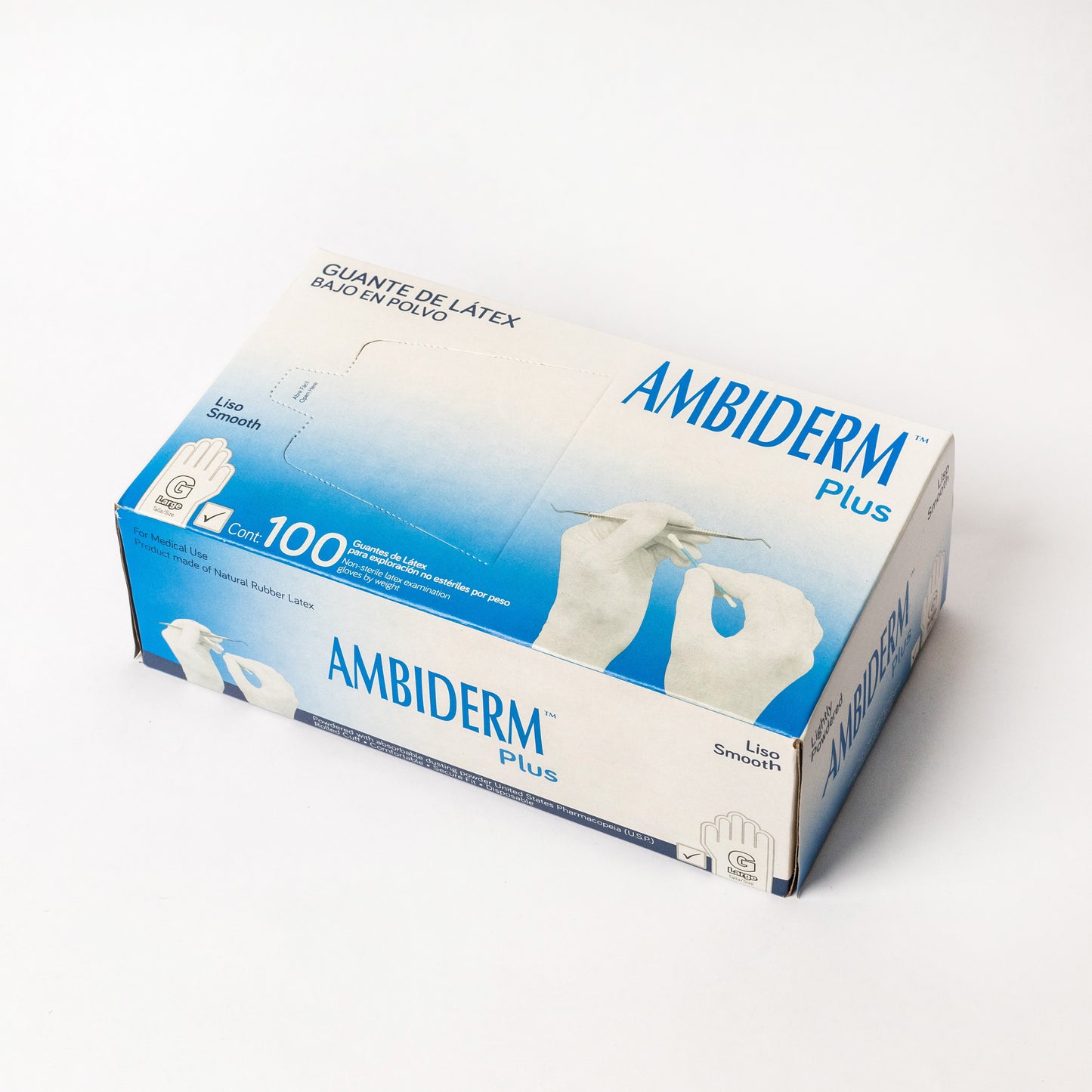 AMBIDERM - GUANTE LATEX PLUS BLANCO G C/100