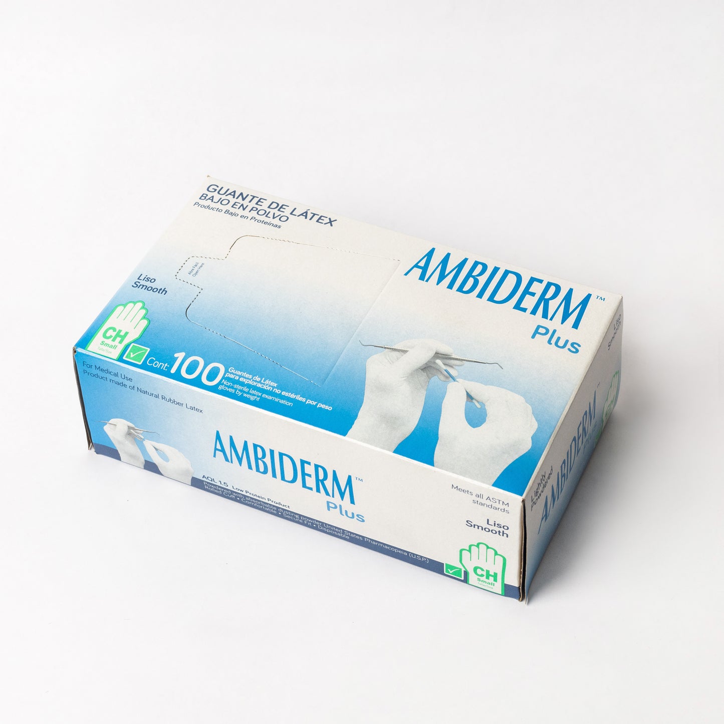 AMBIDERM - GUANTE LATEX PLUS BLANCO CH C/100