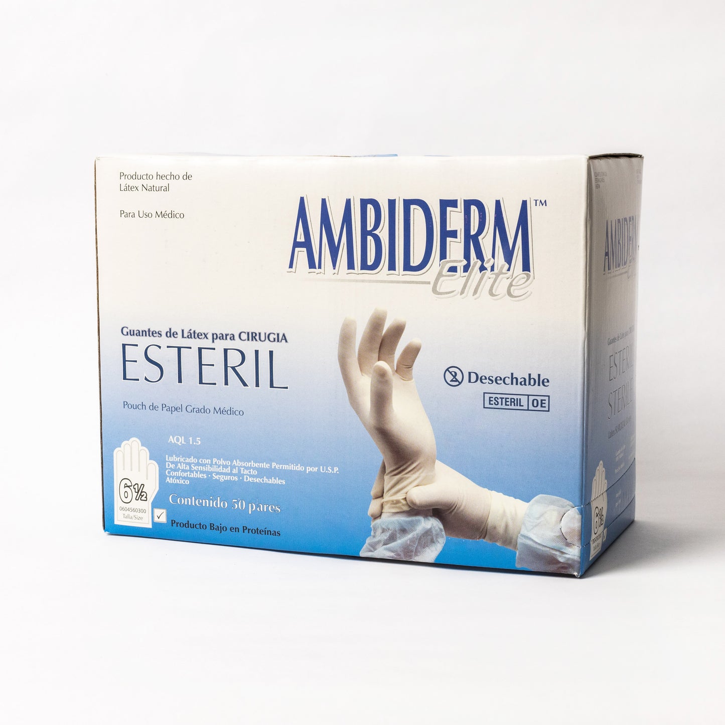 AMBIDERM - GUANTE CIRUJANO TALLA 6 1/2 C/50 PARES