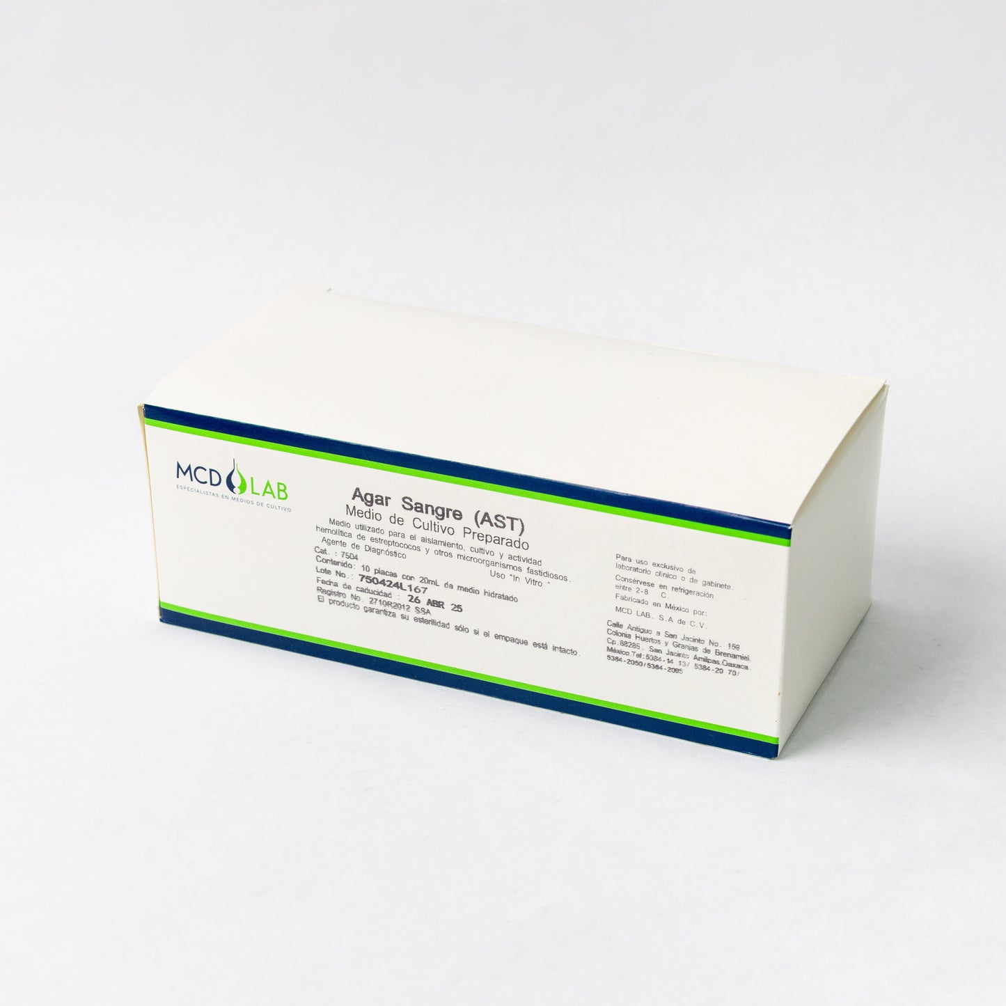 MCD LAB - AGAR SANGRE (AST) C/10 PLACAS cat. 7504
