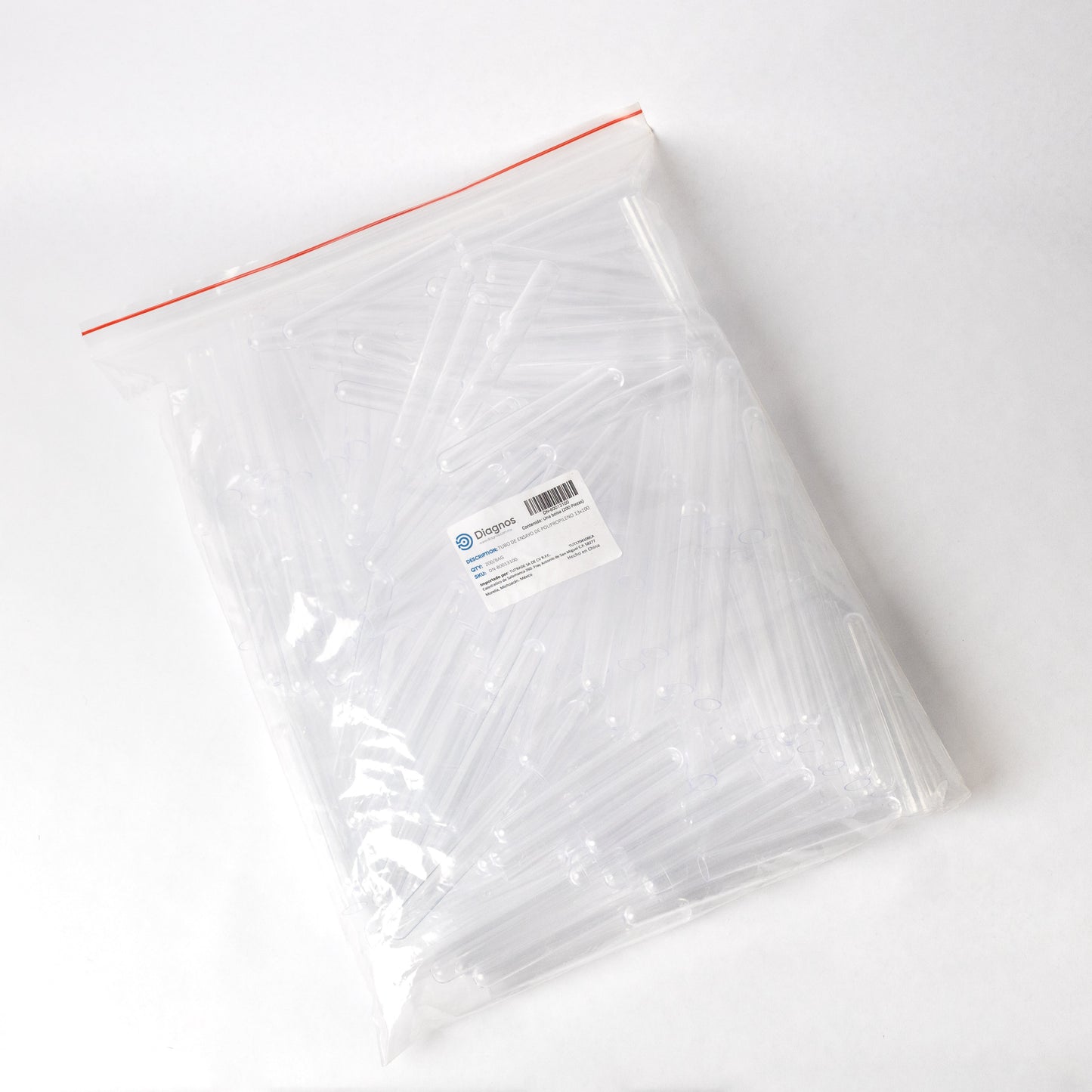 DIAGNOS - TUBO DE ENSAYO DE POLIPROPILENO 13x100 C/200