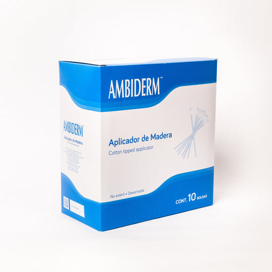 AMBIDERM - APLICADOR DE MADERA CON ALGODON C/100