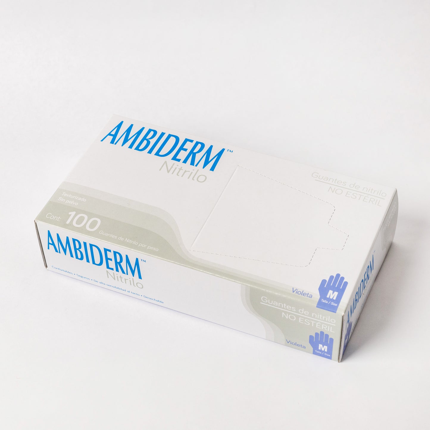 AMBIDERM - GUANTE NITRILO VIOLETA M C/100