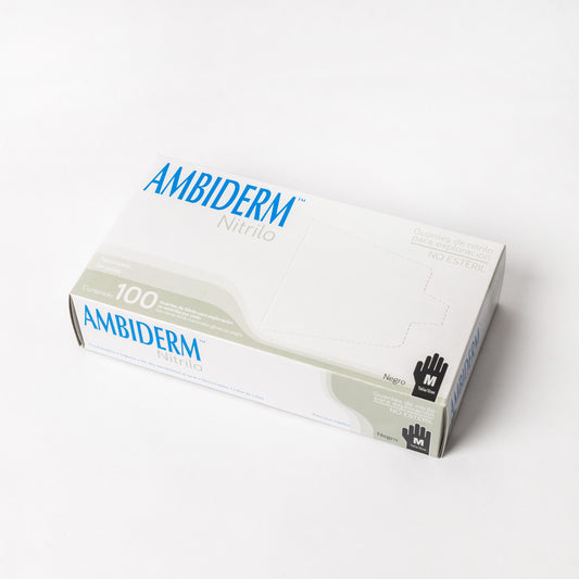 AMBIDERM - GUANTE NITRILO NEGRO M C/100