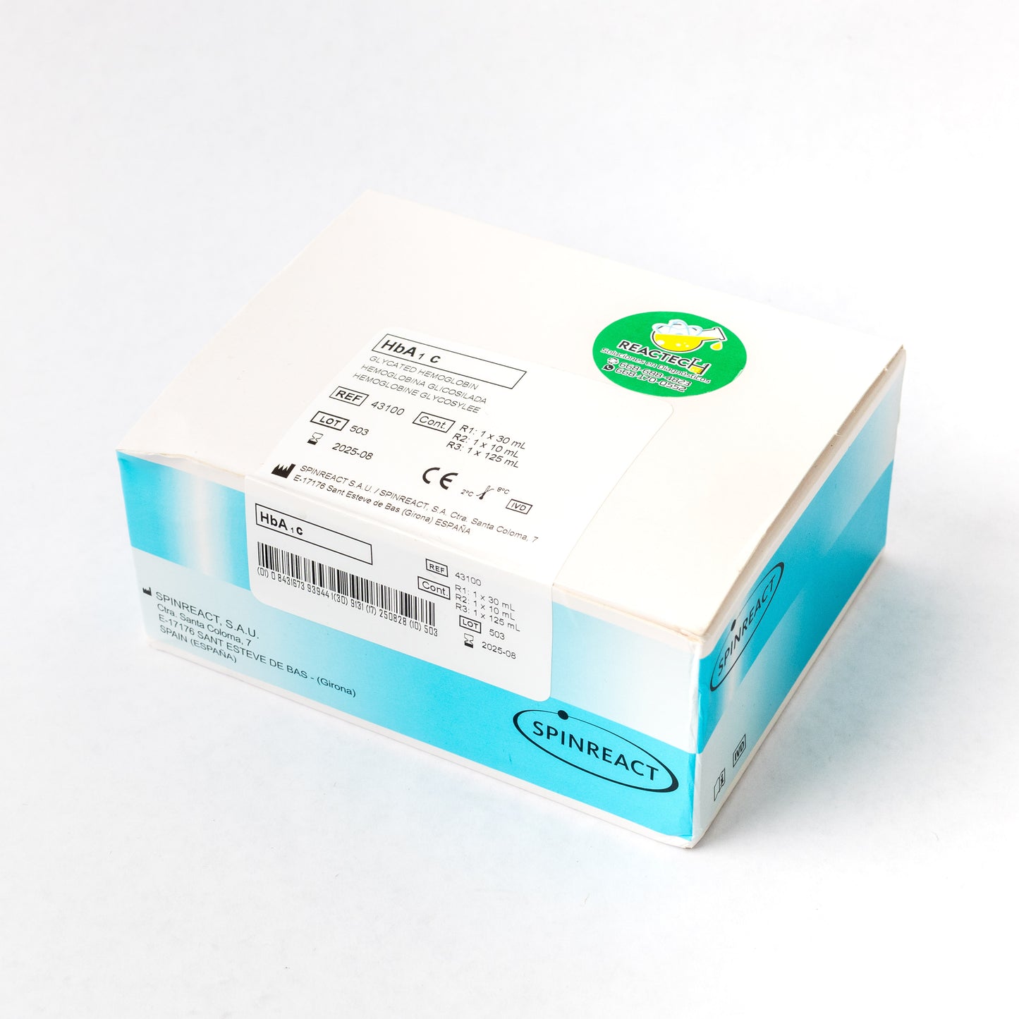 SPINREACT - HEMOGLOBINA GLICOSILADA 1x30ml +1x10ml +1x125ml Cod. 43100