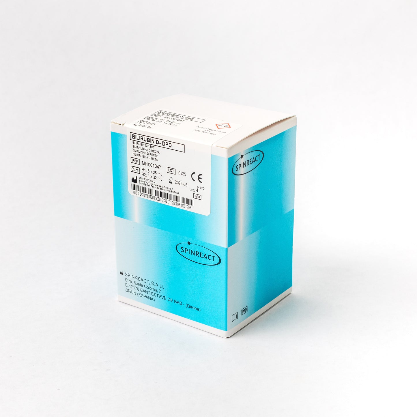 SPINREACT - BILIRRUBINA DIRECTA DPD R1 5x25 ML, R2 1X32 ML cod. MI1001047