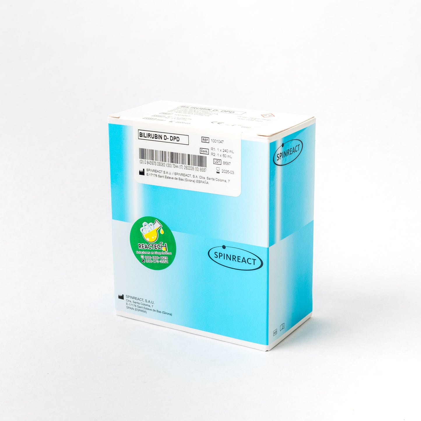 SPINREACT - BILIRRUBINA DIRECTA DPD R1 5x25 ML, R2 1X32 ML cod. MI1001047