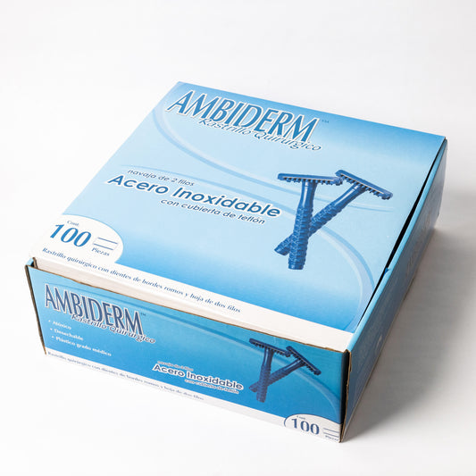 AMBIDERM - RASTRILLO QUIRURGICO NO ESTERIL DOS FILOS C/100