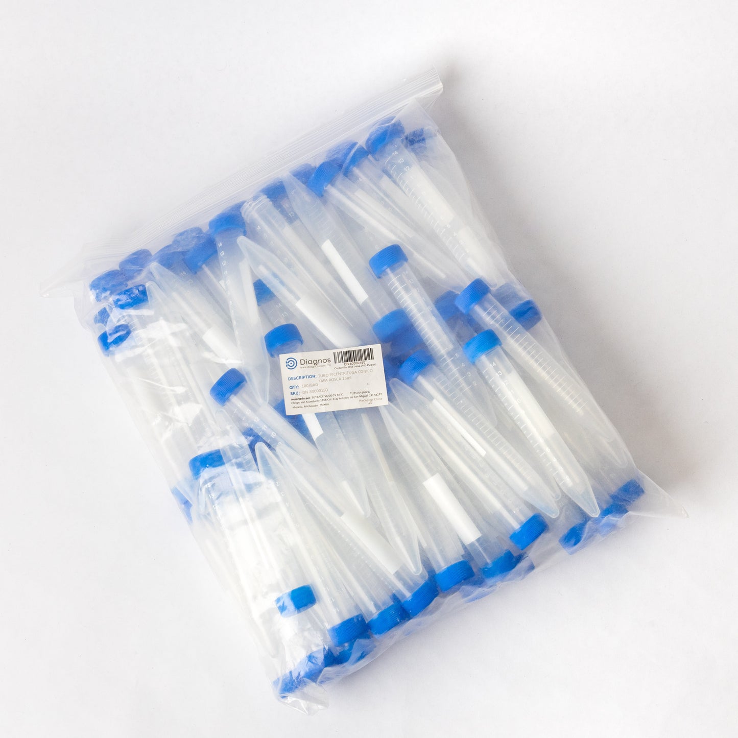 DIAGNOS - TUBO P/CENTRIFUGA CONICO 15ml C/100