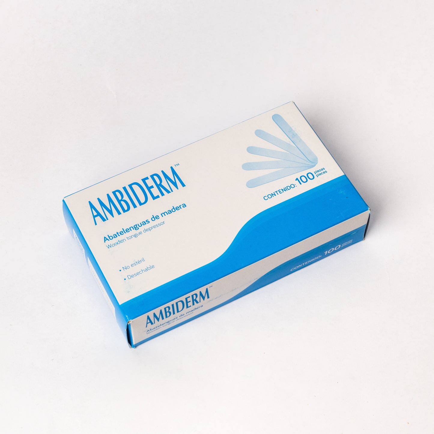AMBIDERM - ABATELENGUAS DE MADERA 18x15cm C/100
