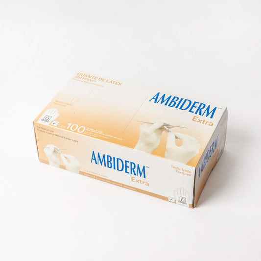 AMBIDERM - GUANTE LATEX EXTRA SIN POLVO M C/100
